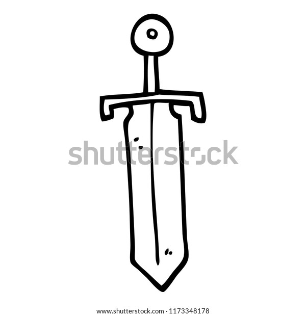 Line Drawing Cartoon Bronze Sword Stock Vector (Royalty Free) 1173348178 Shutterstock