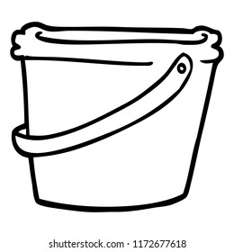 Line Drawing Cartoon Bucket Stock Illustration 1179962911