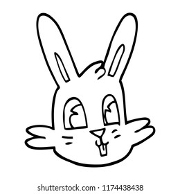 Line Drawing Cartoon Bunny Face Stock Vector (Royalty Free) 1175407987