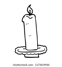 line drawing cartoon burning candle
