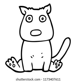 line drawing cartoon calm dog
