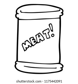line drawing cartoon can of meat
