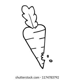 line drawing cartoon carrot with bite marks