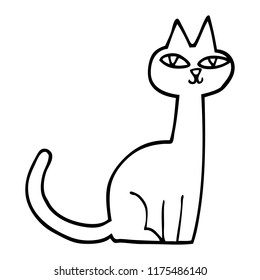 line drawing cartoon cat