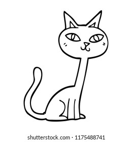 line drawing cartoon cat
