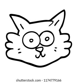 Line Drawing Cartoon Cat Face Stock Vector (Royalty Free) 1175494801