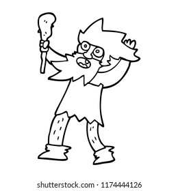 dibujo de dibujos animados hombre caverna