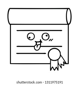 dibujo en línea de un certificado