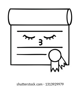 dibujo en línea de un certificado