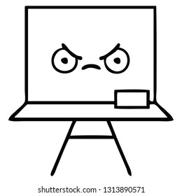 line drawing cartoon of a chalkboard
