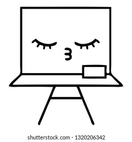line drawing cartoon of a chalkboard