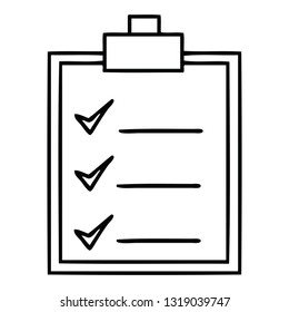 line drawing cartoon of a check list