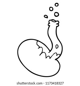 line drawing cartoon chemical reaction