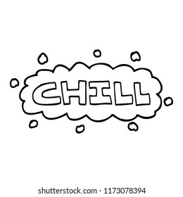 line drawing cartoon chill sign