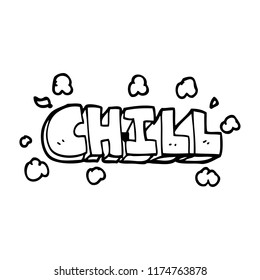 line drawing cartoon chill symbol