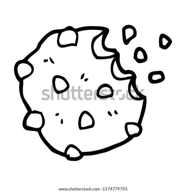 Line Drawing Cartoon Chocolate Biscuit Stock Vector Royalty Free 1174779793