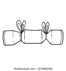 Line Drawing Cartoon Christmas Cracker