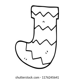 line drawing cartoon christmas stocking