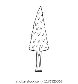 line drawing cartoon christmas tree