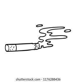 line drawing cartoon cigarette