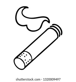 line drawing cartoon of a cigarette smoke