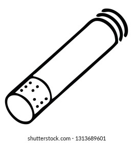 line drawing cartoon of a cigarette stick