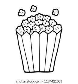 line drawing cartoon cinema popcorn