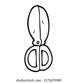 tijeras cerradas de dibujo de línea