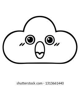 line drawing cartoon of a cloud