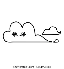 line drawing cartoon of a clouds