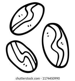 line drawing cartoon of coffee beans
