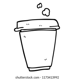line drawing cartoon coffee cup
