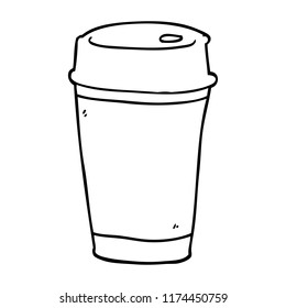 line drawing cartoon coffee cup