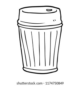 line drawing cartoon coffee cup