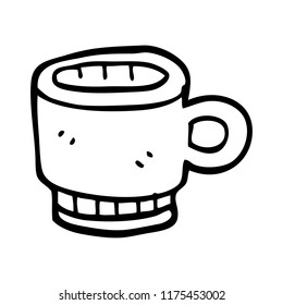 line drawing cartoon coffee mug