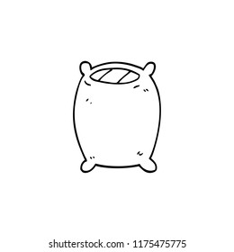 line drawing cartoon comfy pillow