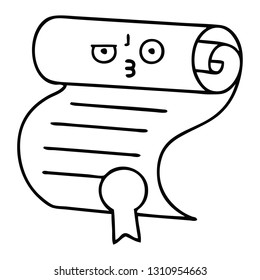 dibujo en línea de un contrato