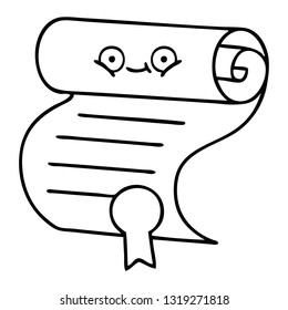 line drawing cartoon of a contract