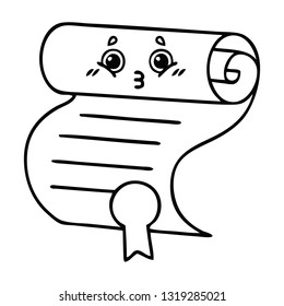 line drawing cartoon of a contract
