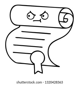 line drawing cartoon of a contract