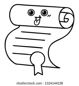 line drawing cartoon of a contract