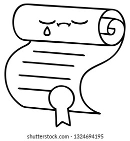 line drawing cartoon of a contract