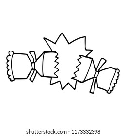 line drawing cartoon cracking cracker