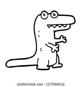 line drawing cartoon crocodile
