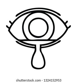 line drawing cartoon of a crying eye