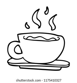 dibujo en línea de la taza de té