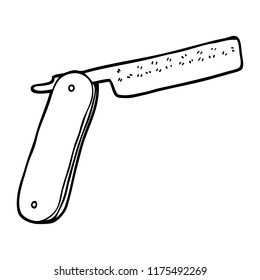 line drawing cartoon cut throat razor