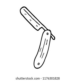 line drawing cartoon cut throat razor