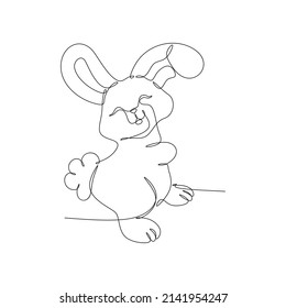 Line Drawing Cartoon Cute Bunny