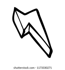 line drawing cartoon decorative lightning bolt